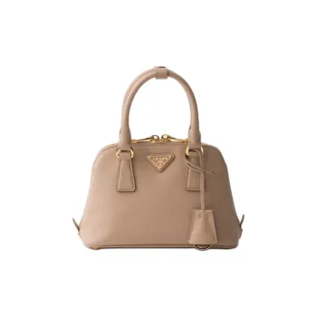 PRADA Calfskin One Shoulder Handbag Mini Women's Beige