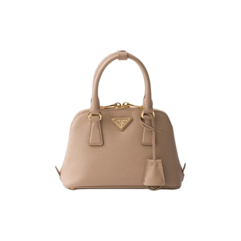 PRADA Calfskin One Shoulder Handbag Mini Women's Beige-0