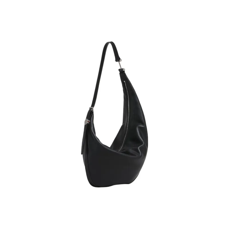 MARNI Calfskin Hobo Bag, Crossbody Bag, Shoulder Bag Trumpets Women's Black-2