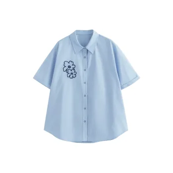 Initial language Shirts Women's Sky Blue