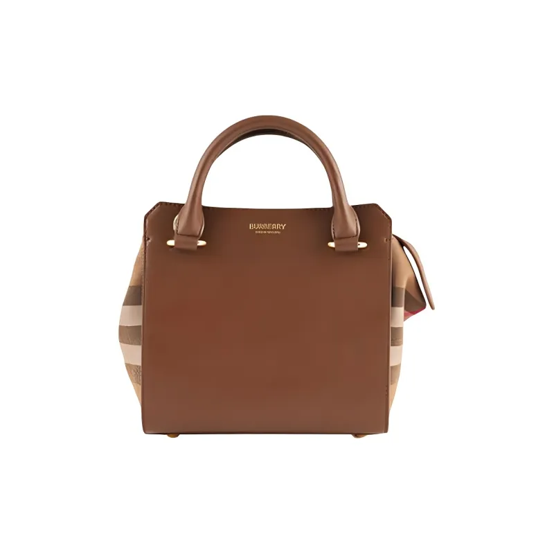 Burberry Cow Leather Handbag Women's Brown-0