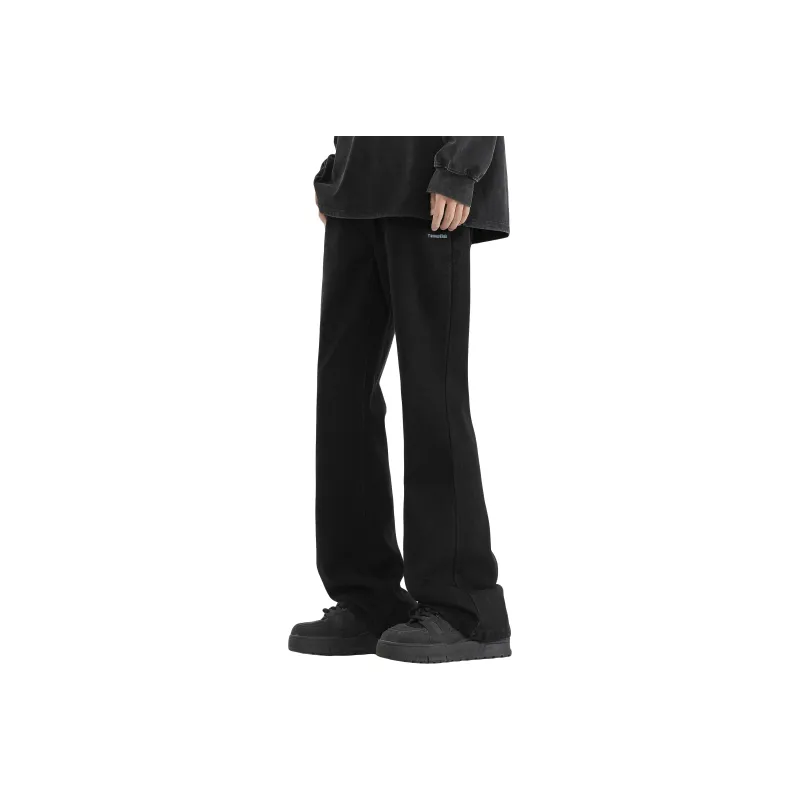 TUCANO Versatile Loose Fit Height Increasing Slimming Trendy Draped Washed Jeans Unisex-20