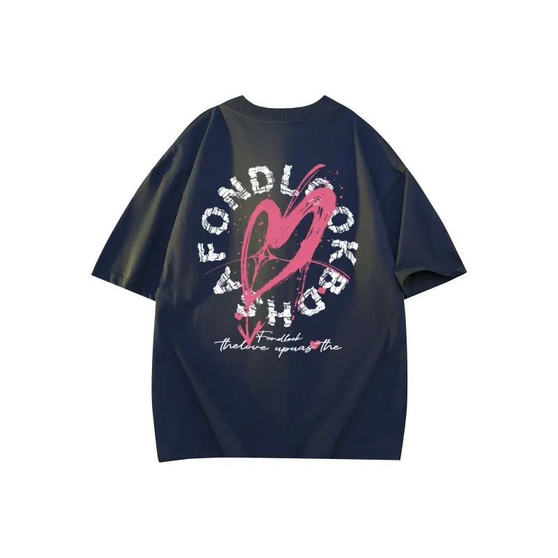 FONDLOOK T Shirts Unisex Navy Blue-0