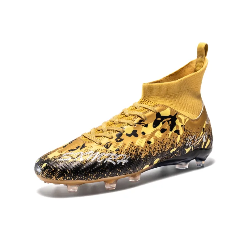 Binary FG Firm Ground Shock Absorbers With Slip Resistant And Abrasion Resistant Properties Soccer Shoes Unisex Gold-1