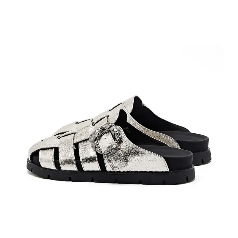 Liddy Rubber Sole Cut Out Slip Resistant Closed Toe Slippers Women's-2