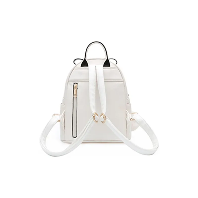 COLINS KEIRS PU 3D Effect Minimalist Style Cute University Student Backpack Commute Backpack Regular Women's White-6