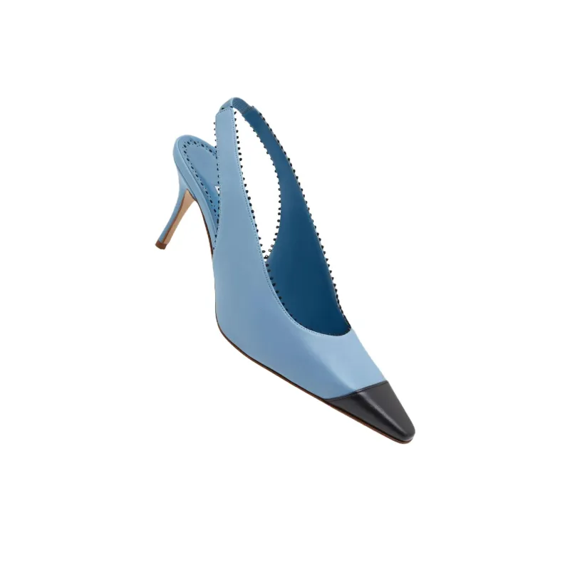 MANOLO BLAHNIK Gaius Slim Heel High Heels 7cm Women's Blue-3