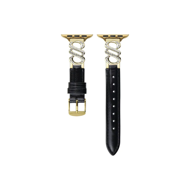 KVZUVUU Apple Compatibility Watch Band Metal, Leather Material-16