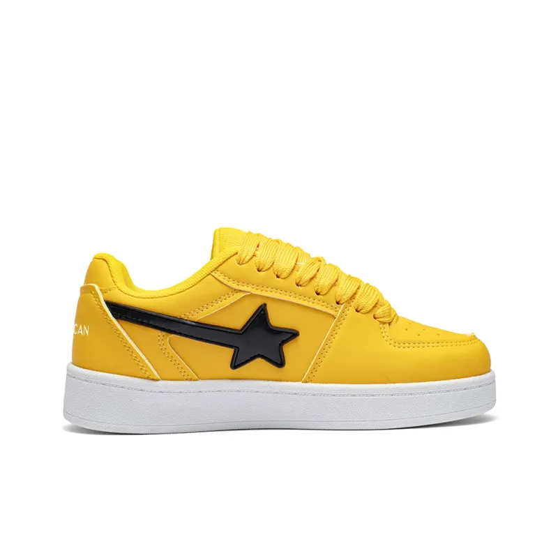 MEXICAN Skateboard Shoes Women's Low Top Yellow Black-9