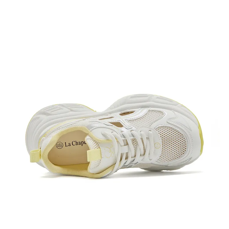 La Chapelle Abrasion Resistant Low Top Chunky Sneakers Women's Yellow-3