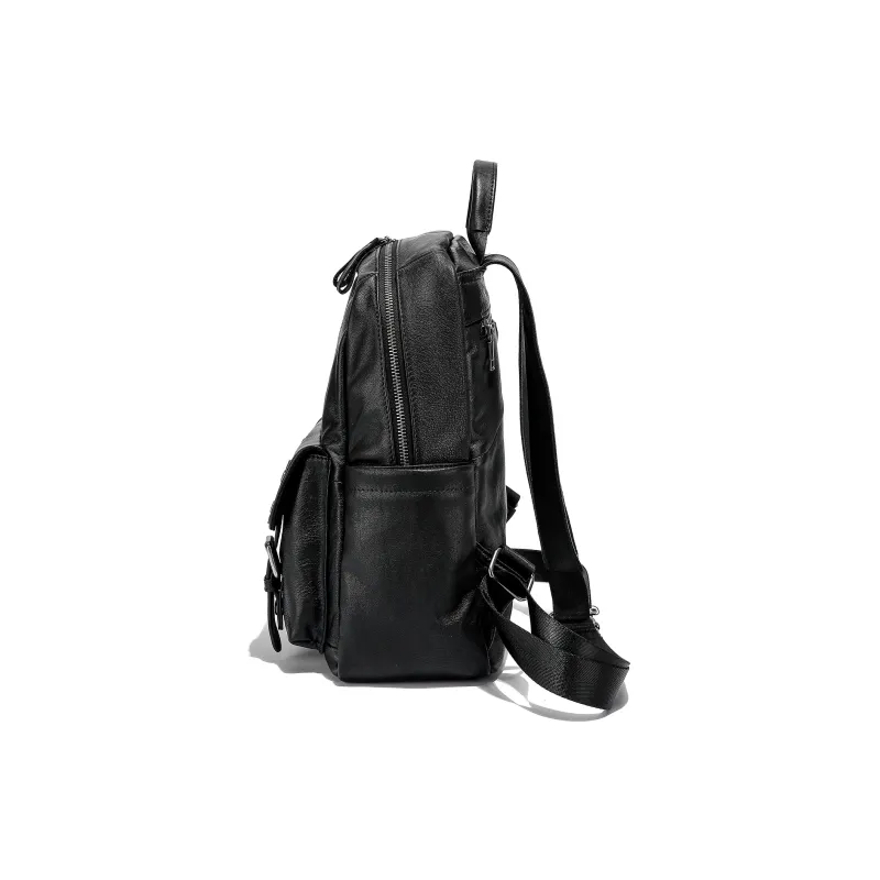Ace Paul Cow Leather Backpack Unisex Black-2