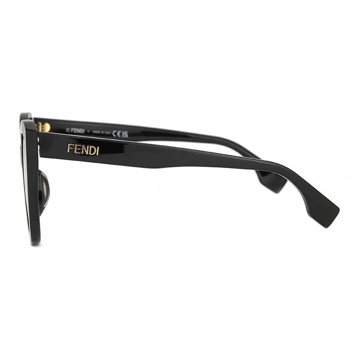 FENDI Plate Frame Irregular Shape Sunglasses Unisex Black-2