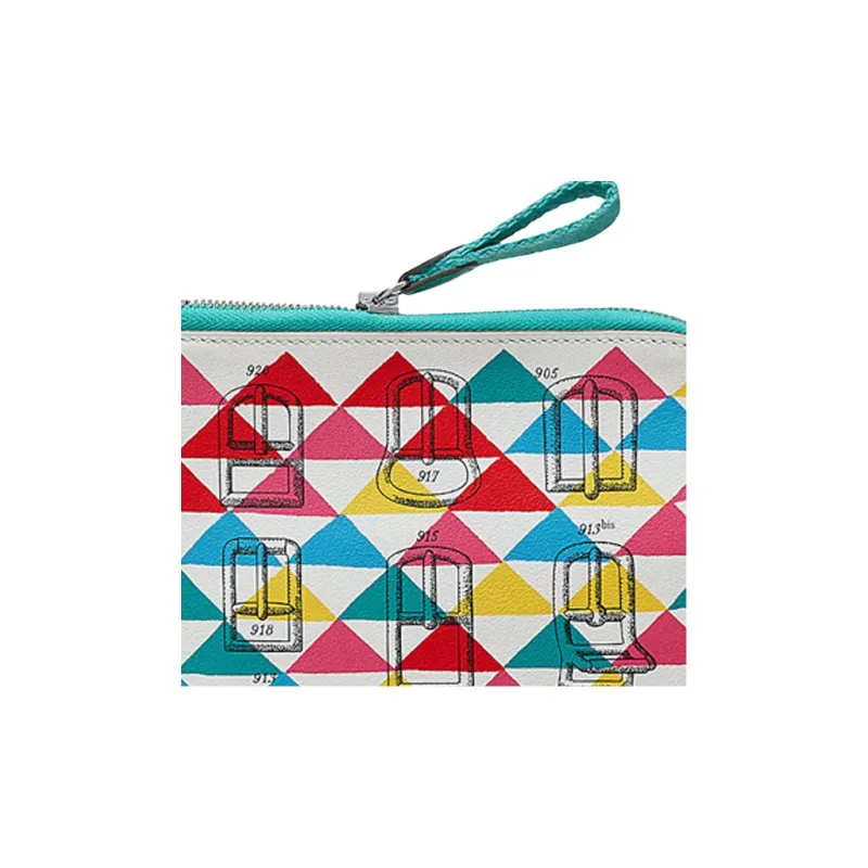 HERMES Carre Pocket Swift Leather Clutch Women's Multicolor/Naples Yellow-4