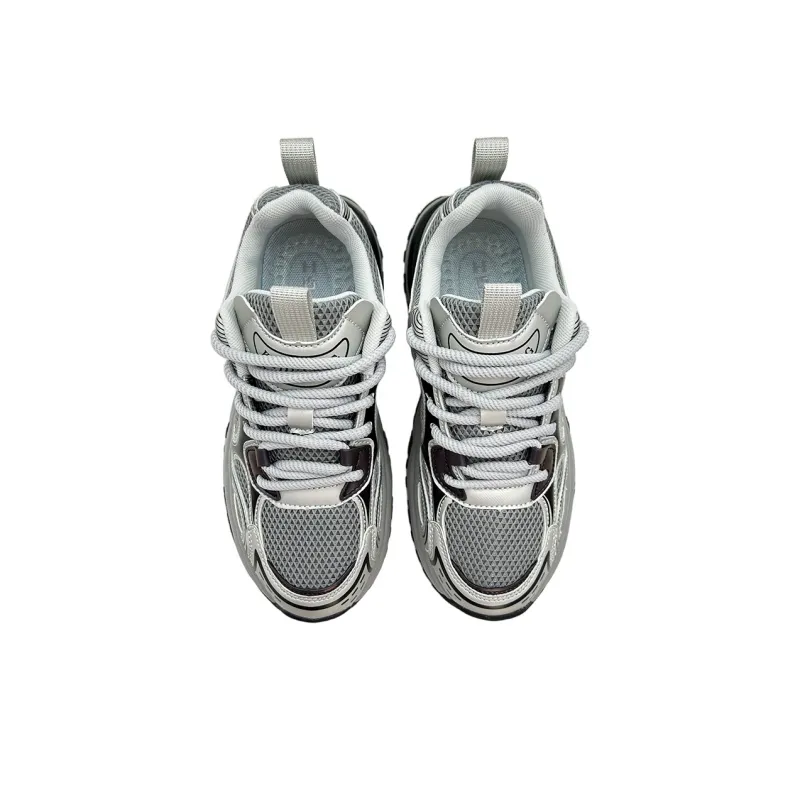 ITGI Height Increasing Slip Resistant Low Top Chunky Sneakers Unisex Dark Gray-2