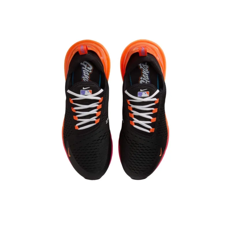 Nike Air Max 270 Anti Slip Wear Resistant Low Top Running Shoes Unisex Black Orange-3