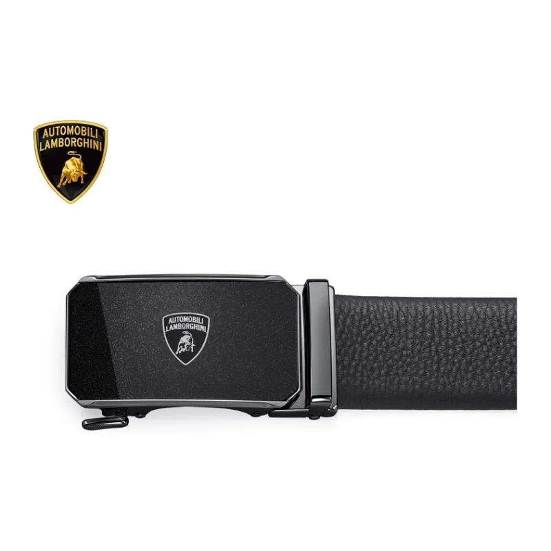 Automobili Lamborghini Cow Leather Belts Men's 3.5cm-9