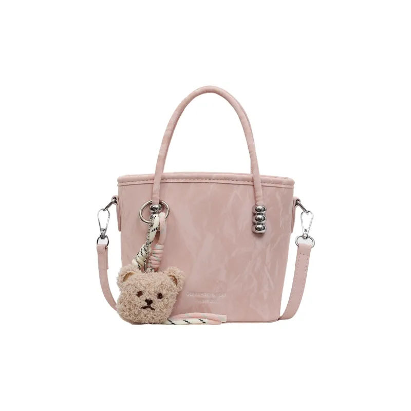 Meow In The Grass PU One Shoulder Handbag Regular Women's Pink/Black/Ecru/Silver-6