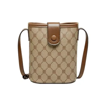 15 MINS PVC And Synthetic Leather Mom Cell Phone Pouch Crossbody Bag Shoulder Bag Mini Women's Coffee