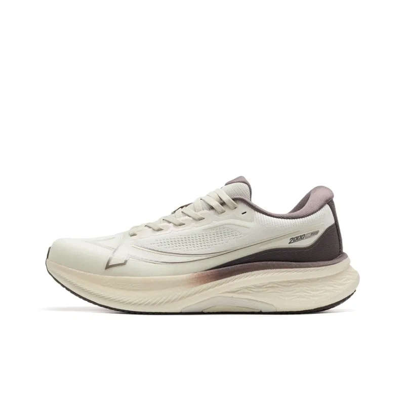 XTEP 2000km PLUS Running Shoes Men Low Top Off White Gray, Cool Tea Brown-0