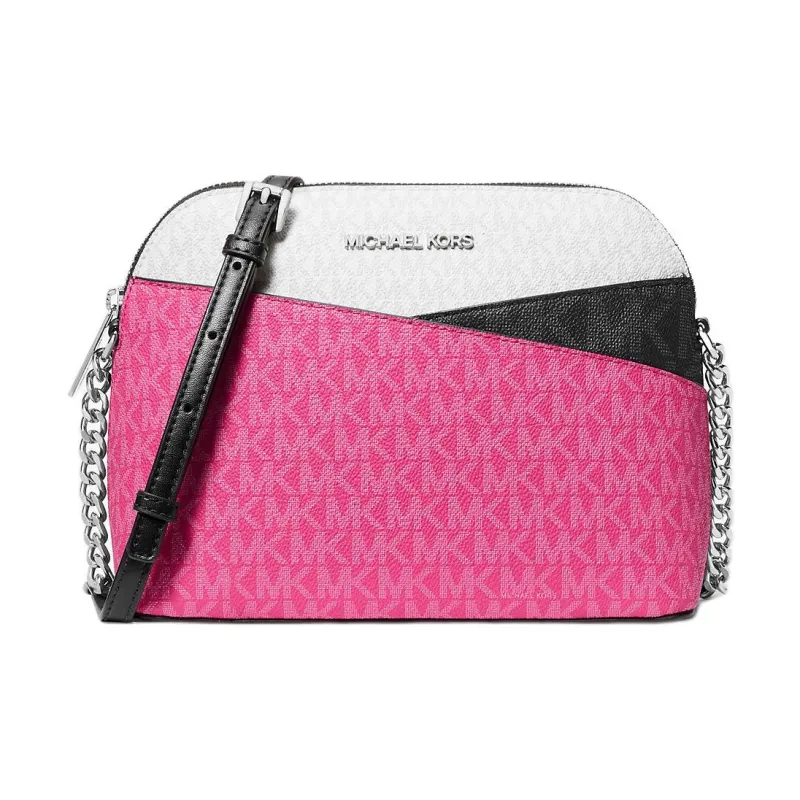 MICHAEL KORS Jet Set Travel Coated Canvas Crossbody Bag, Shoulder Bag Women's Pink & Black-0