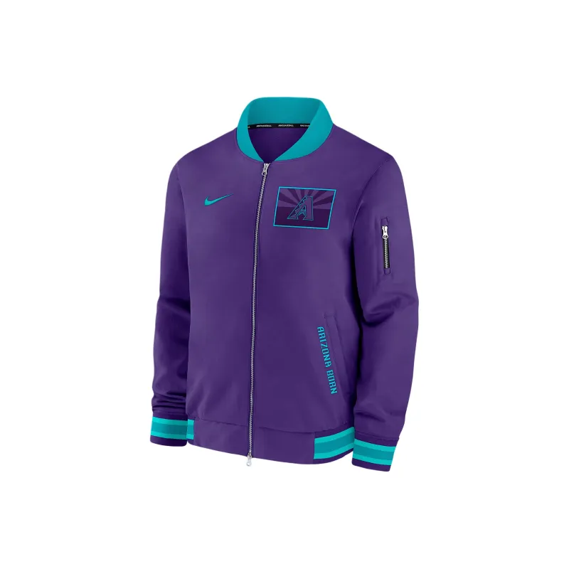 Nike Arizona Diamondbacks Authentic Collection City Connect Men's Nike Mlb Full Zip Bomber Jacket-0