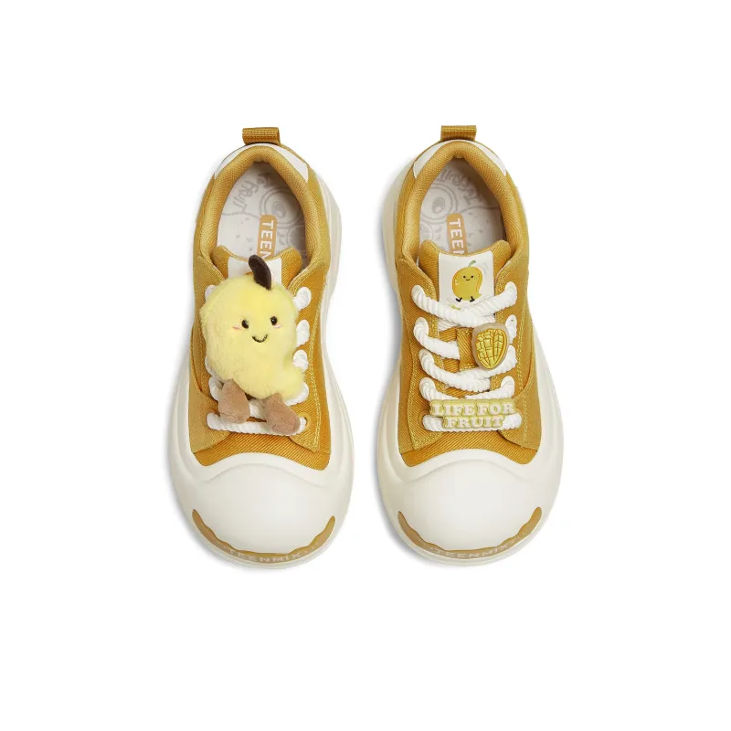 Teenmix Slip Resistant Cushioning With Impact Resistance Low Top Skateboard Shoes Women's White Yellow-1