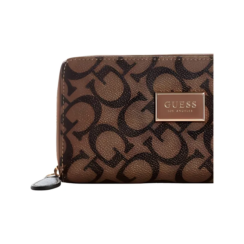 GUESS Coated Canvas Wallet Medium Size Women's Dark Brown-3