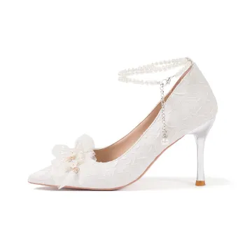 A Poinsettia Princess High Heels Women's Beige