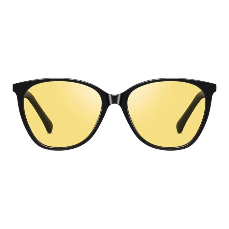 CAPONI Plate And Metal Leather Irregular Shape Sunglasses Unisex Black-1