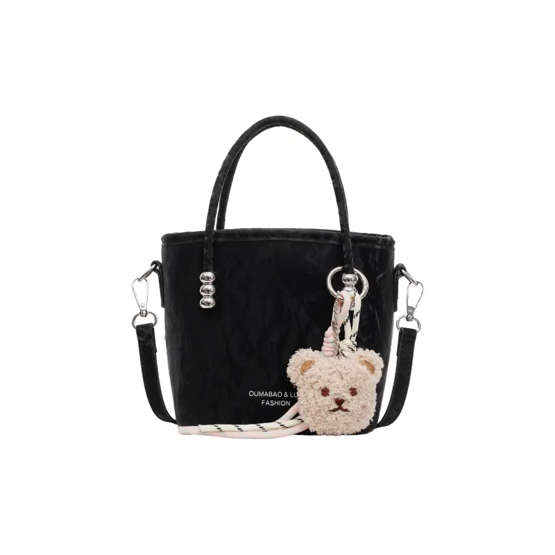 Meow In The Grass PU One Shoulder Handbag Regular Women's Pink/Black/Ecru/Silver-0