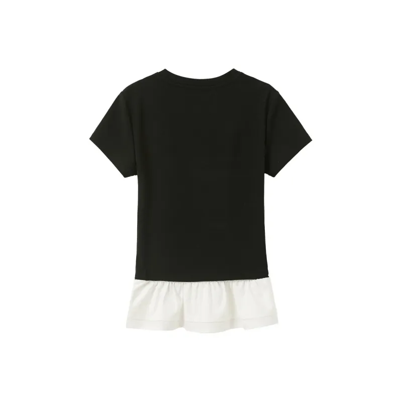 3COLOUR T Shirts Women's Black/White-1