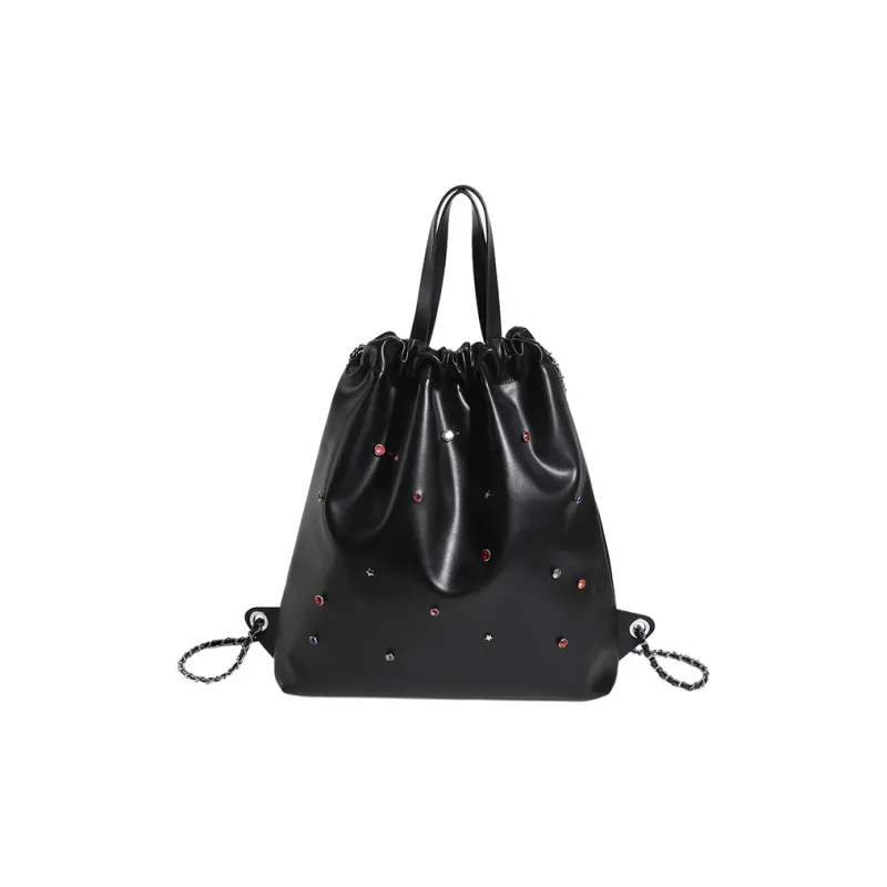Vack PU Backpack Women's Ecru/Black/Silver-5