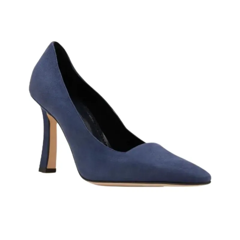 MANOLO BLAHNIK Moira Slim Heel High Heels 10.5cm Women's Blue-2