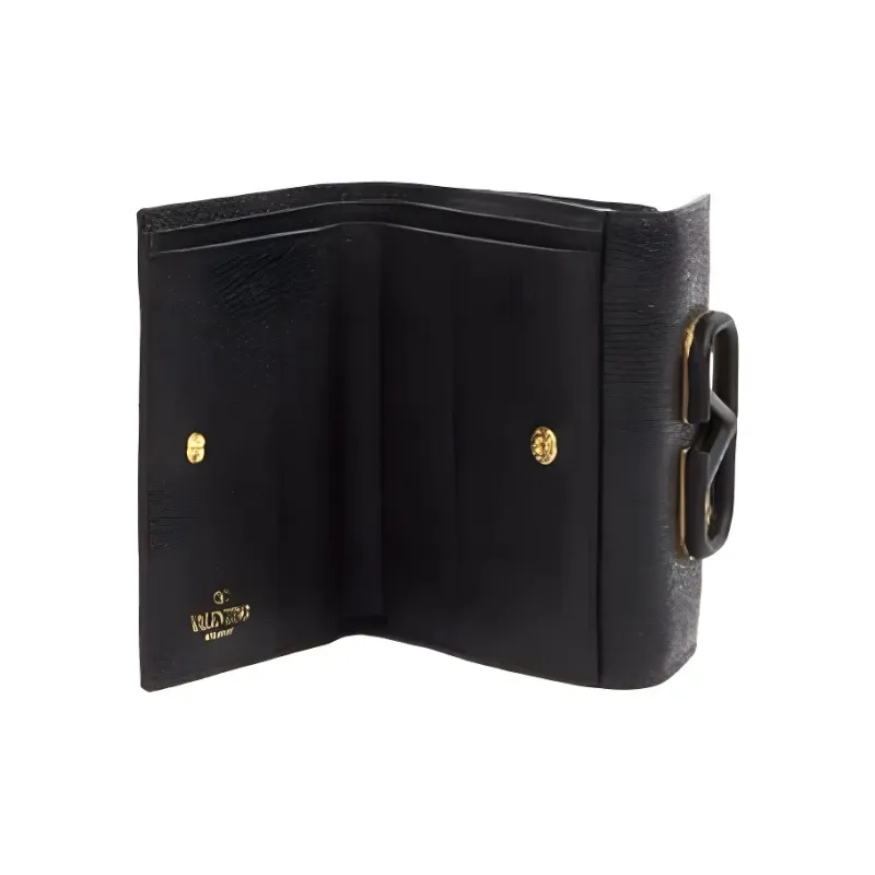 Valentino VSLING Calfskin Wallet Women's Black-3