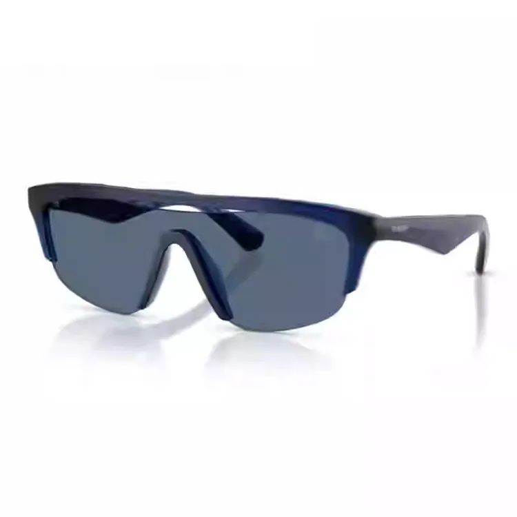 Burberry Plate Frame Irregular Shape Sunglasses Men's Blue-0