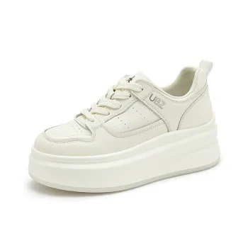 UBZ Anti Slip Wear Resistant Low Top Skateboard Shoes Women's Ivory White