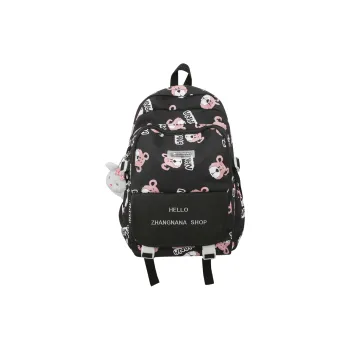 Wolfhorse Nylon Backpack Regular Unisex Black Ecru/Blue/Coffee/White & Black