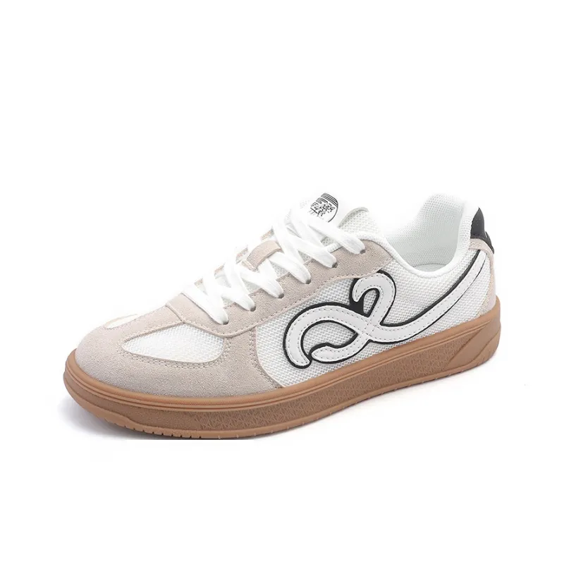 Feiyue Wear resistant And Lightweight Low Top Skateboard Shoes Women's Beige Gray-1