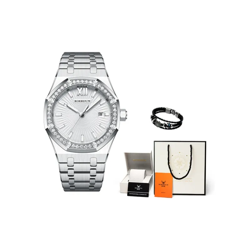 ROERDUM God Of War Series Automatic/Manual Mechanical Movement Stainless Steel Watchband Watch Men's Watches White Dial-10