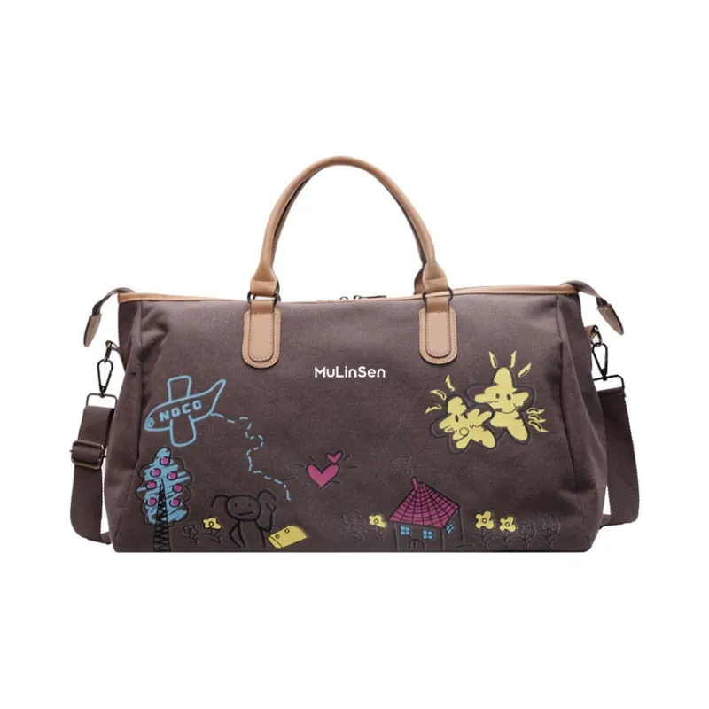 Mulinsen Polyester With Canvas Travel Bag Unisex Black/Green/Coffee-4