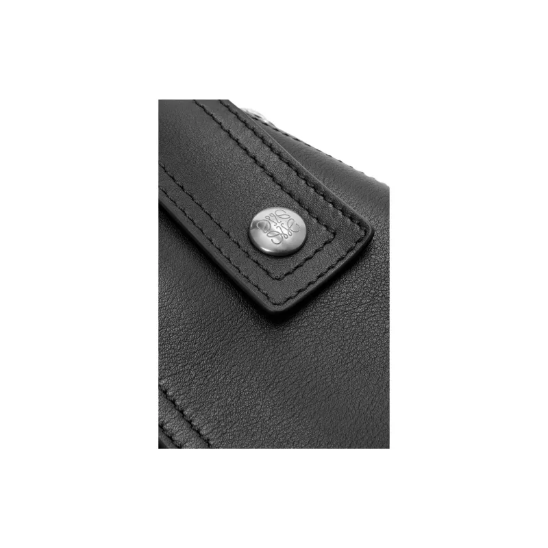 LOEWE Puzzle Bright Calfskin Shoulder Bag, Crossbody Bag, Handbag Trumpets Women's Black-8