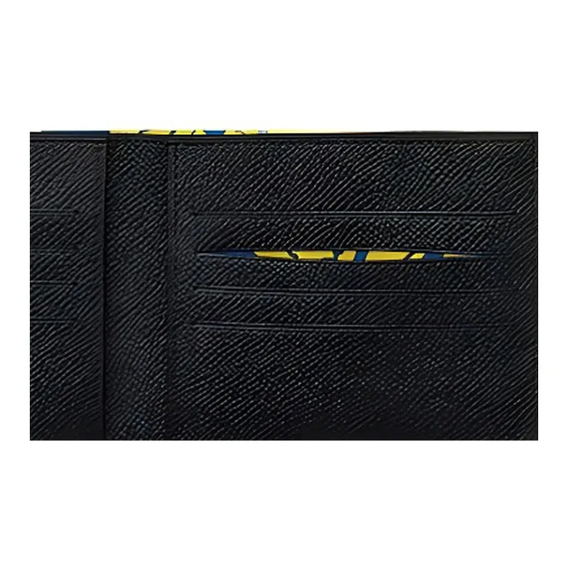 HERMES Citizen Twill Epsom Calfskin Card Holder Wallet Men's Black-3