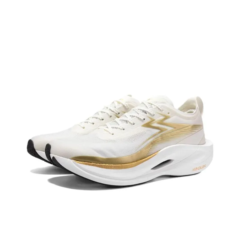 361° Flying Flame TD Cushioning And Breathable Low Top Training Sprint Running Shoes Men's White Gold-2