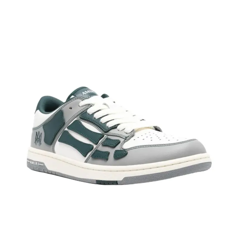 AMIRI Varsity Skel Low Top Skateboard Shoes Men's Gray Green-2