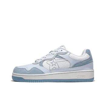 RIPSTAR Coverage Slip Resistant And Abrasion Resistant Low Top Skateboard Shoes Unisex White Blue