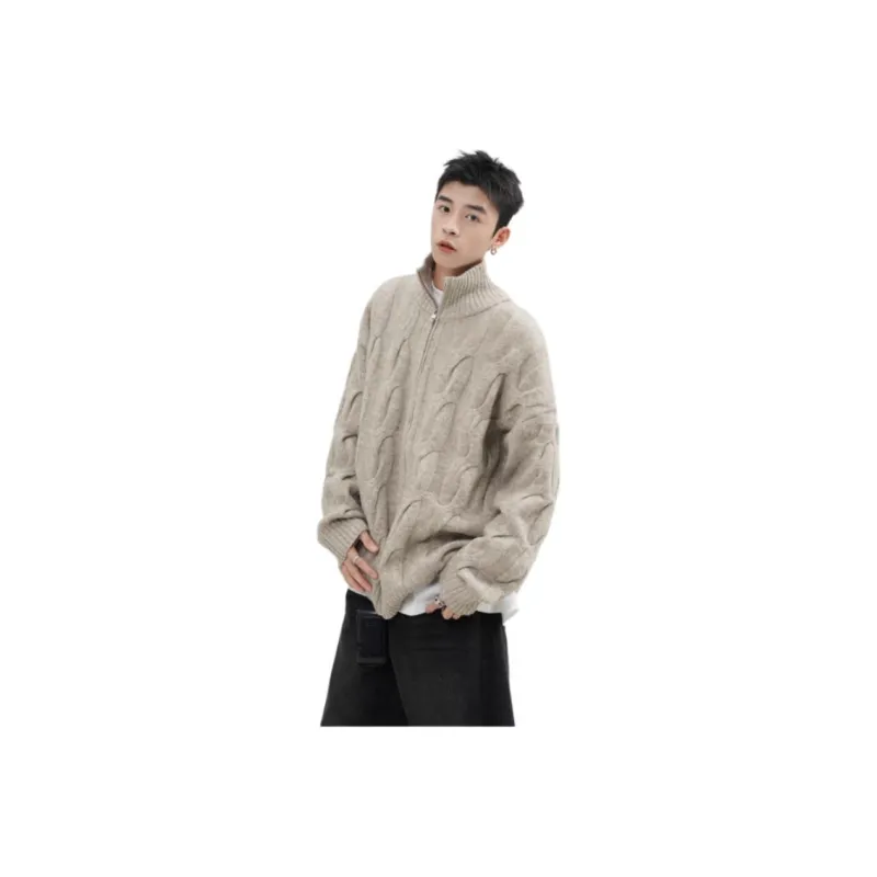 VESIBO Sweater Men's White Heather Gray-1