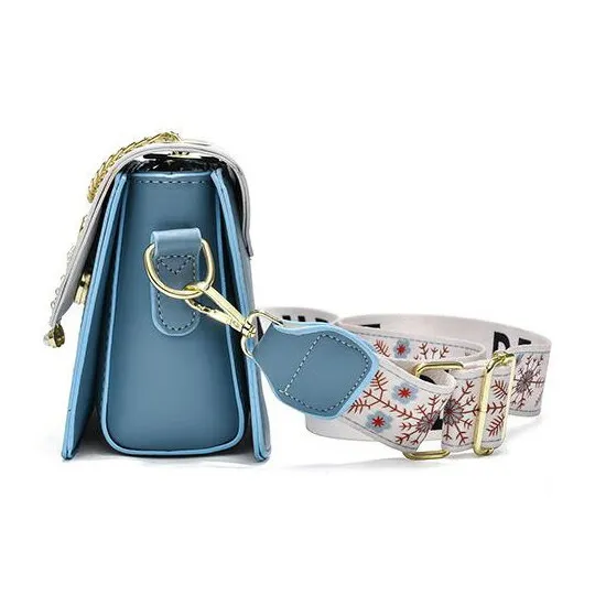 CNNCOO Cow Leather Shoulder Bag, Crossbody Bag, Handbag Women's Blue/Black-5