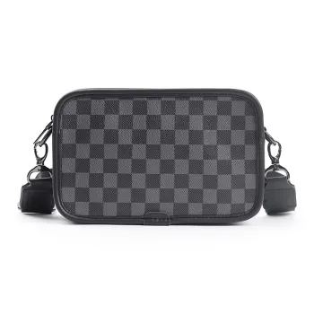Yalu PU Shoulder Bag Regular Unisex Square/Pattern/Green/Coffee