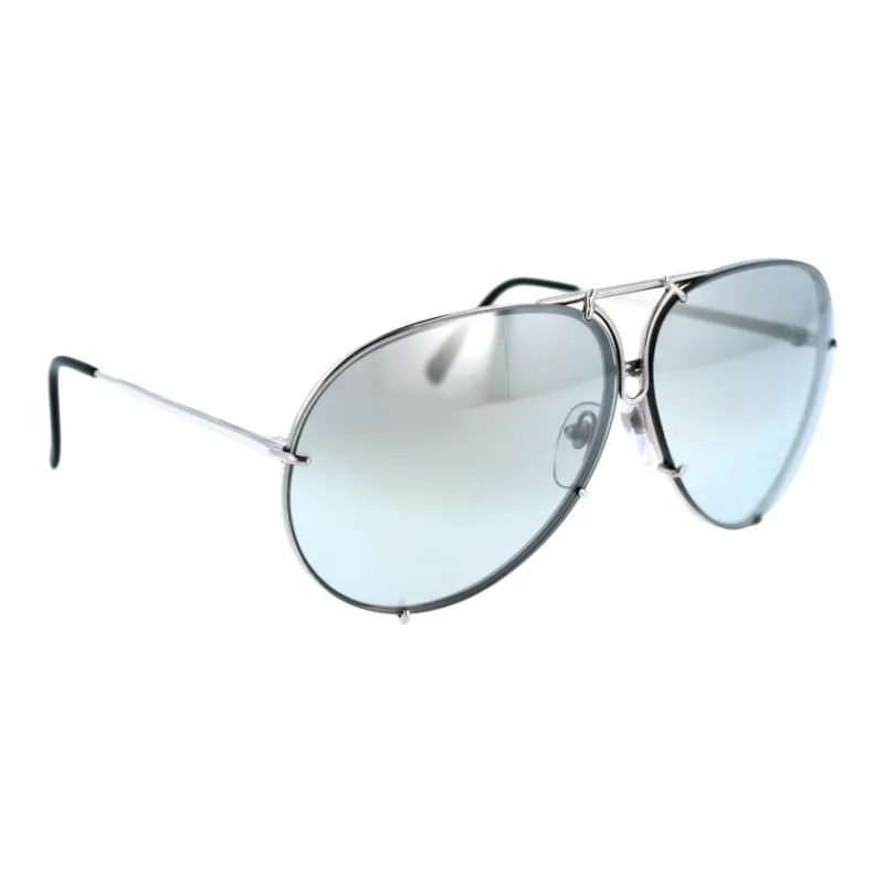 PORSCHE DESIGN Metal Aviator Sunglasses Men's Silver-2