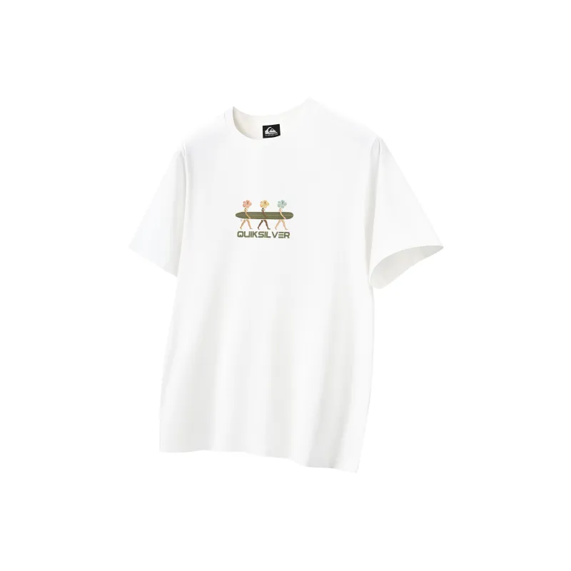 Quiksilver T Shirt Unisex Black White Gray-4